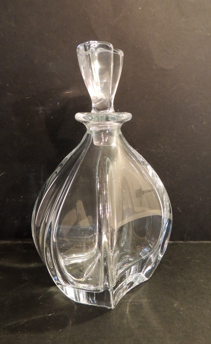 24 Cm High Crystal Whisky Decanter With Stopper, New, 20th Century -photo-3