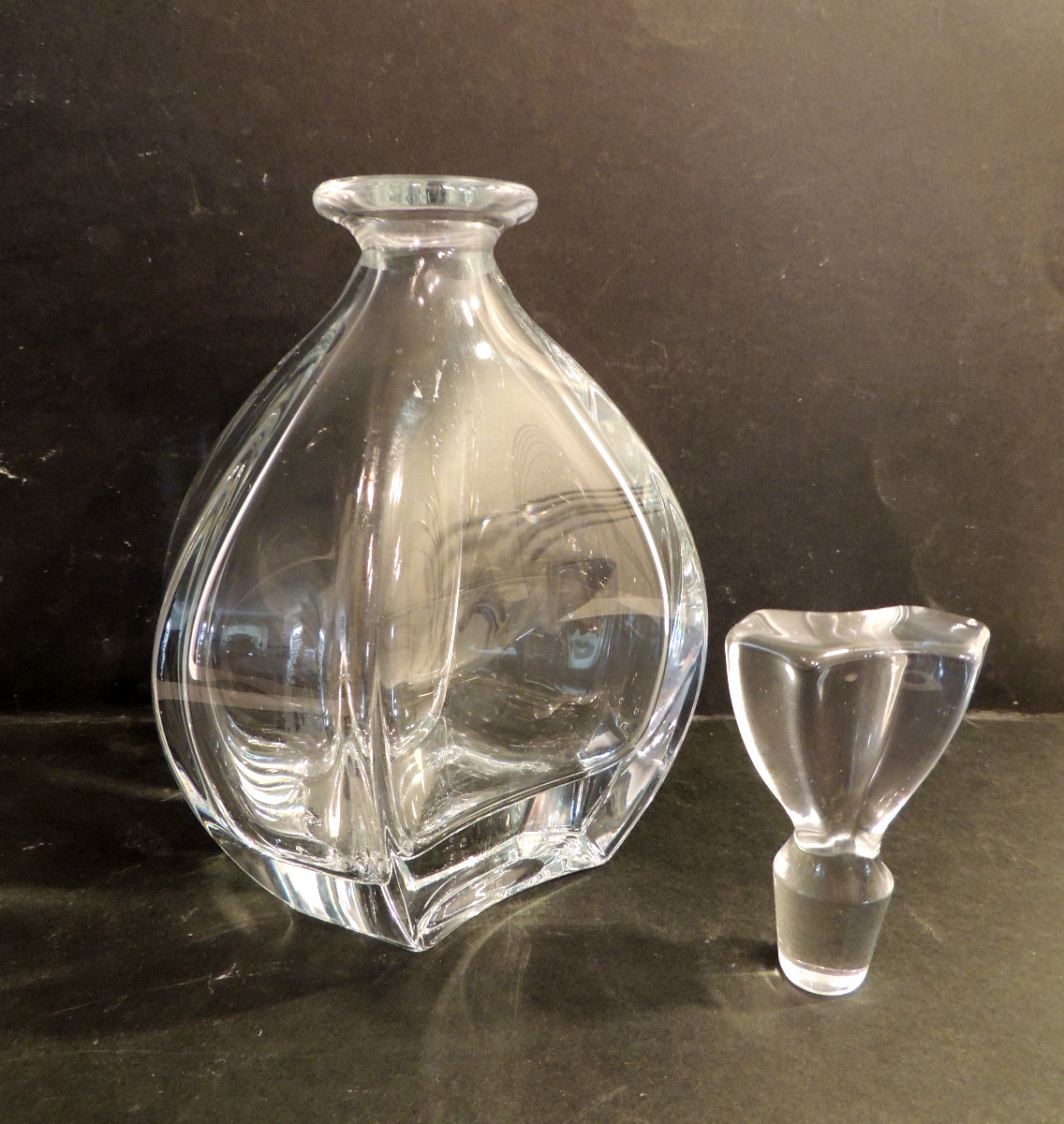 24 Cm High Crystal Whisky Decanter With Stopper, New, 20th Century -photo-4