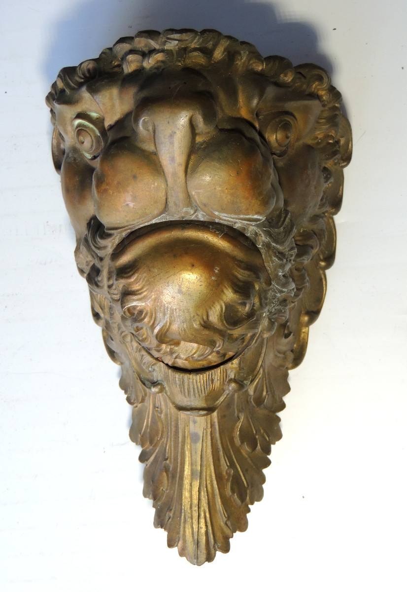 coin de billard , dégueuloir , 3 réceptacles en bronze tête de lion inspiration asie , 19 ème -photo-2