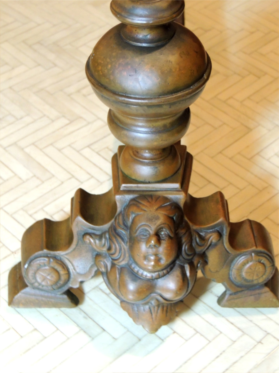 Pair Of Small Bronze Andirons, Known As "marmousets," In The Louis XIV Style, From The Early 19th Century.-photo-4