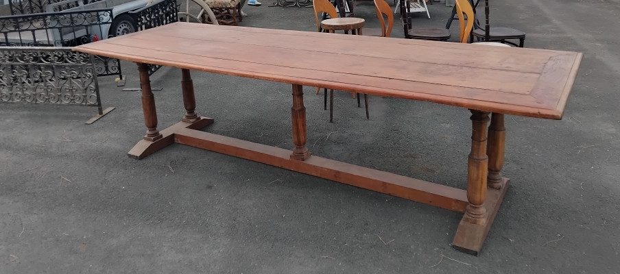grande table de ferme en chêne de 3 m de long pour 1 m 04 de large , 19 ème -photo-2