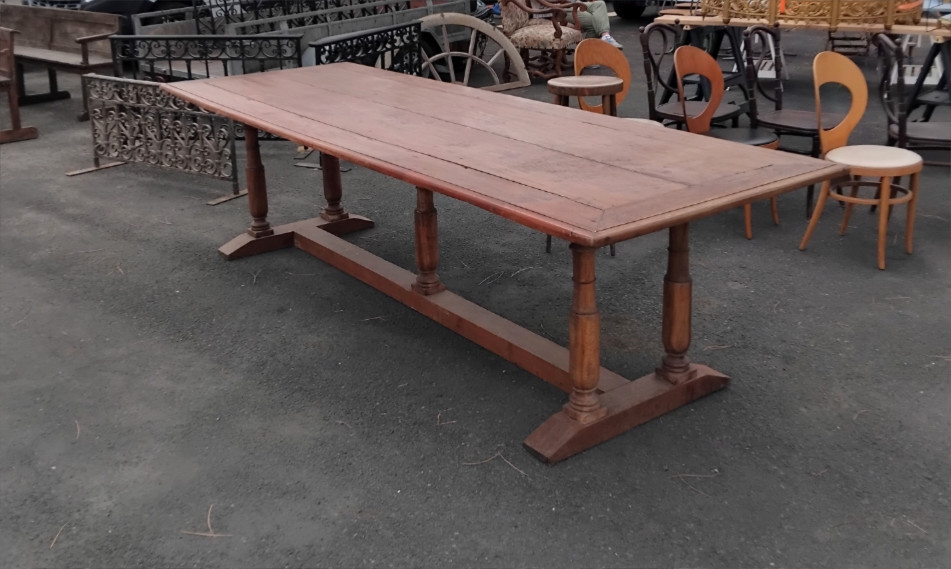 grande table de ferme en chêne de 3 m de long pour 1 m 04 de large , 19 ème -photo-3