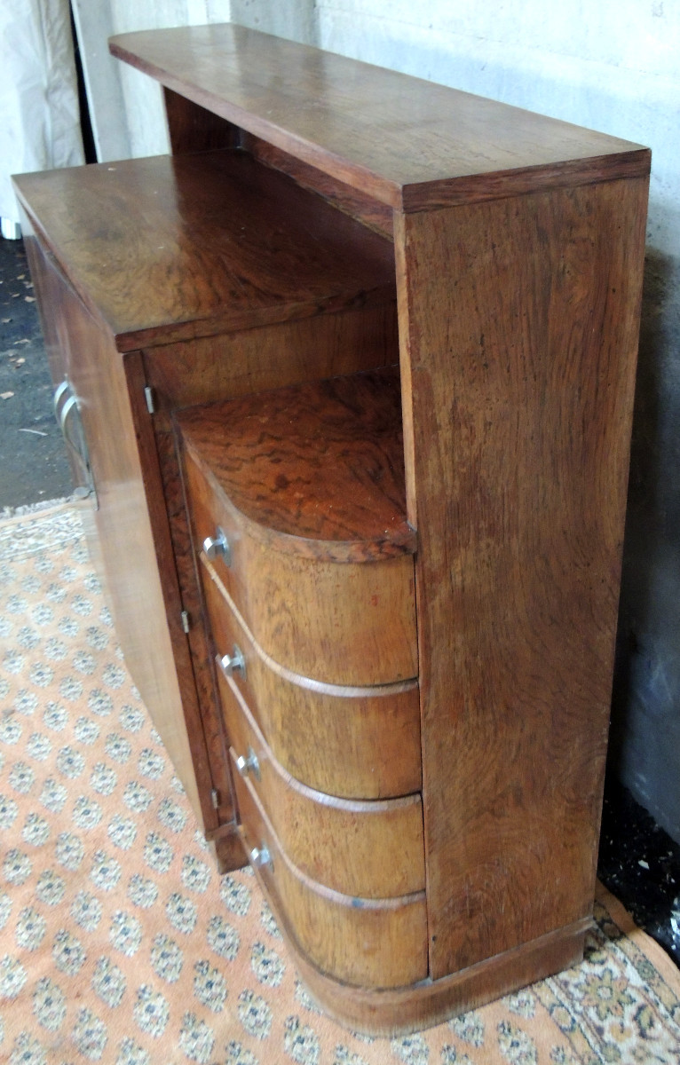 buffet des années 1950 en placage de noyer , 20 ème -photo-4