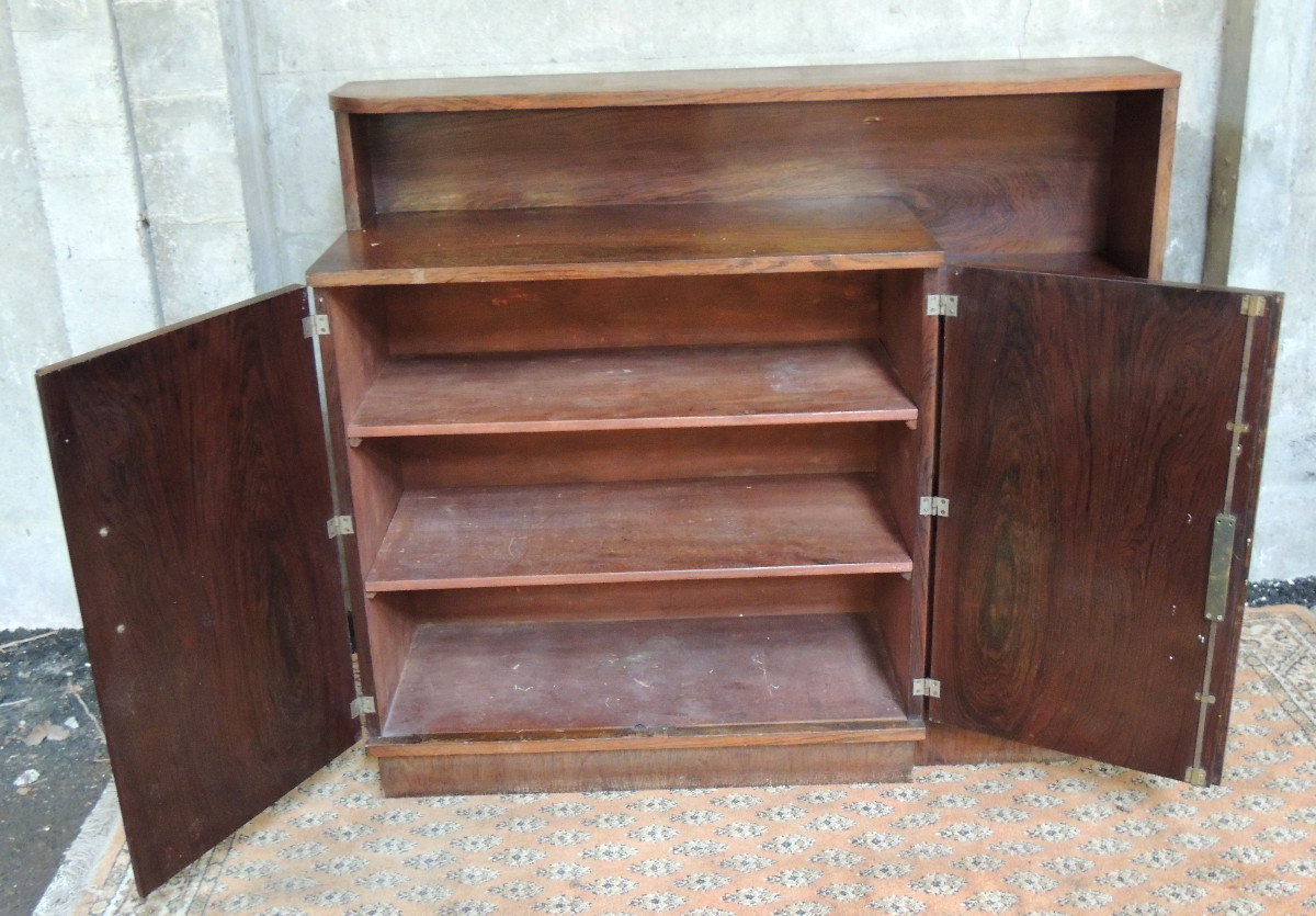 buffet des années 1950 en placage de noyer , 20 ème -photo-3