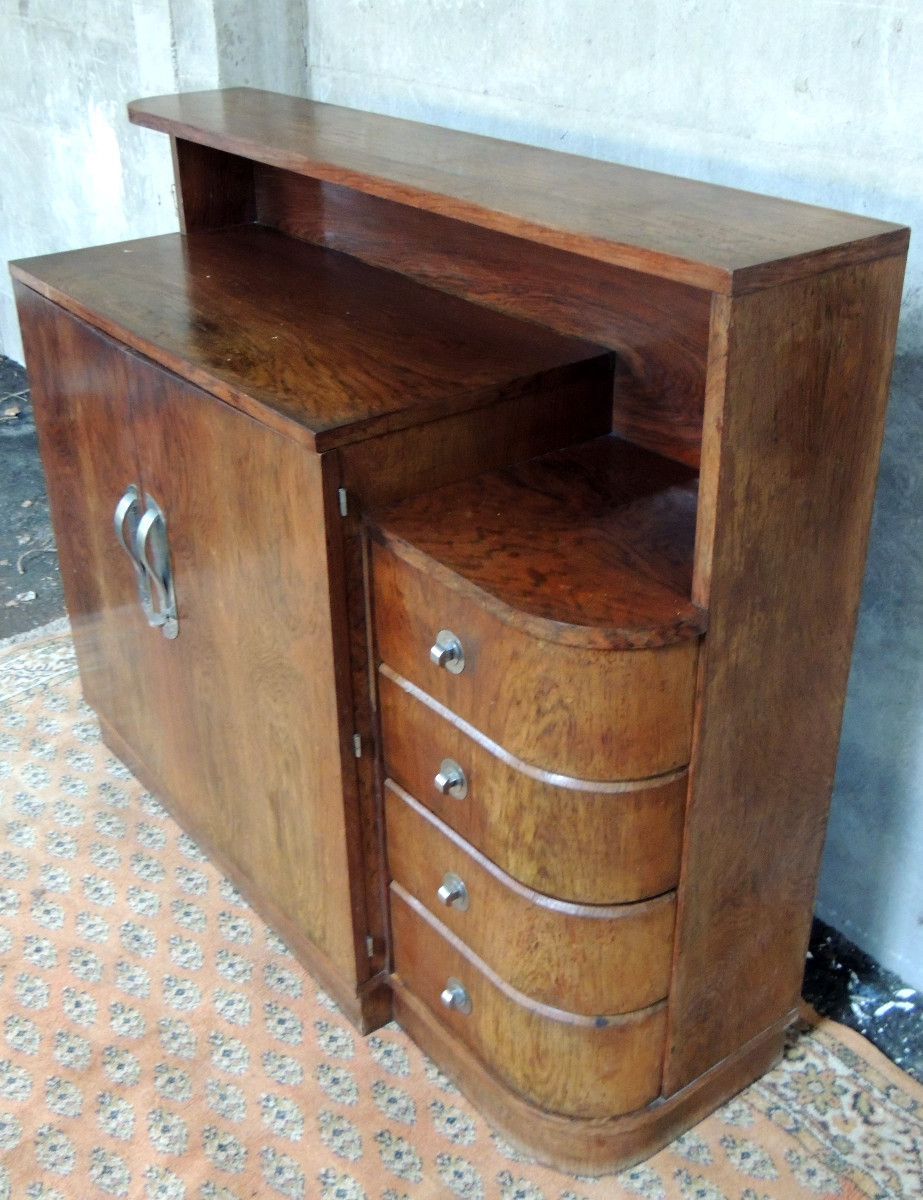 buffet des années 1950 en placage de noyer , 20 ème 