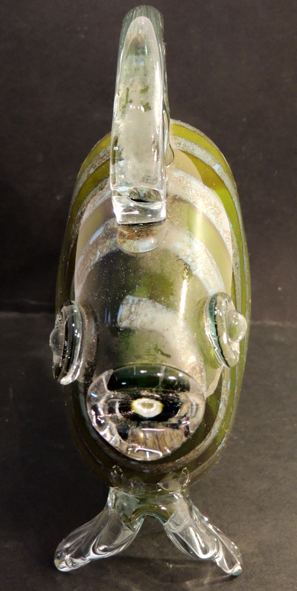 verrerie de Murano , poisson en verre soufflé  en parfait état , 20 ème -photo-2