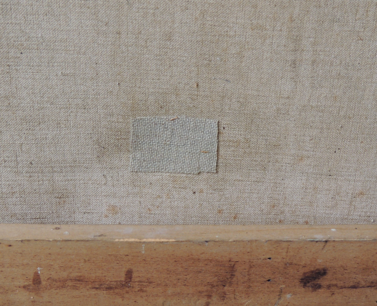 tableau , peinture à huile sur toile d 'Erich Krüger , bouquet de coquelicots en vase , 20 ème-photo-3