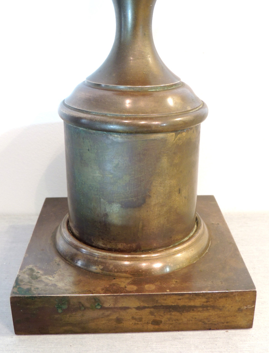 Pineapple Lamp, Large Lamp Base 73 Cm High, The Pineapple Is Made Of Onyx, Late 19th Century-photo-5