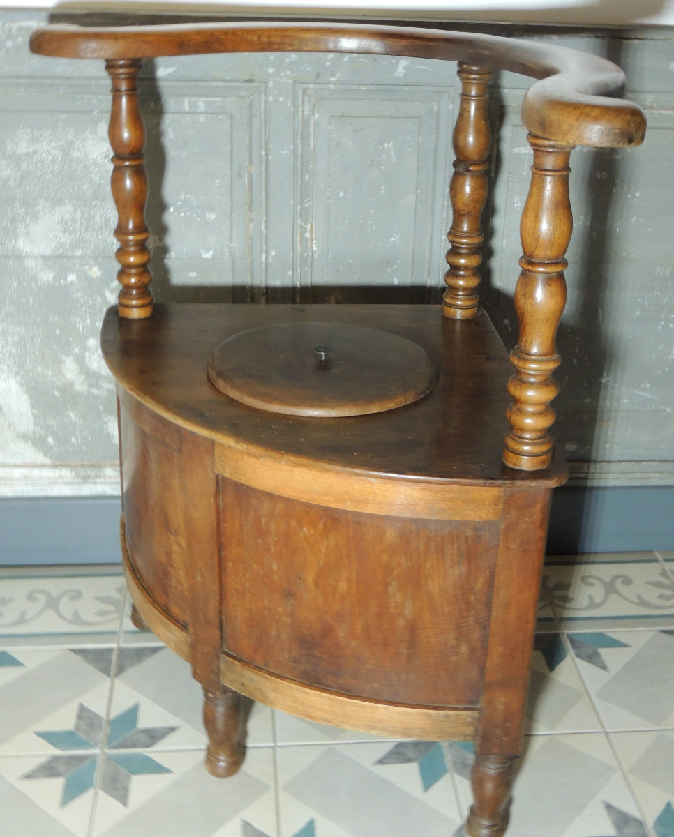 Louis Philippe Walnut Commode Chair, 19th Century -photo-1