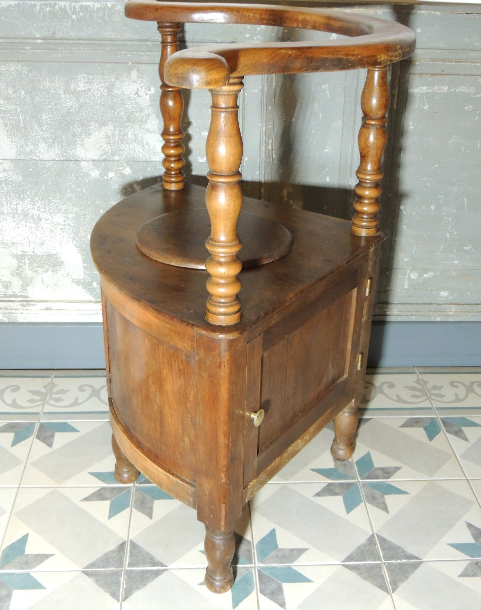 Louis Philippe Walnut Commode Chair, 19th Century -photo-2