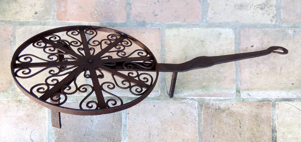Wrought Iron Grill, Rotating Grill For Cooking Black Pudding, Folk Art, 18th Century -photo-4