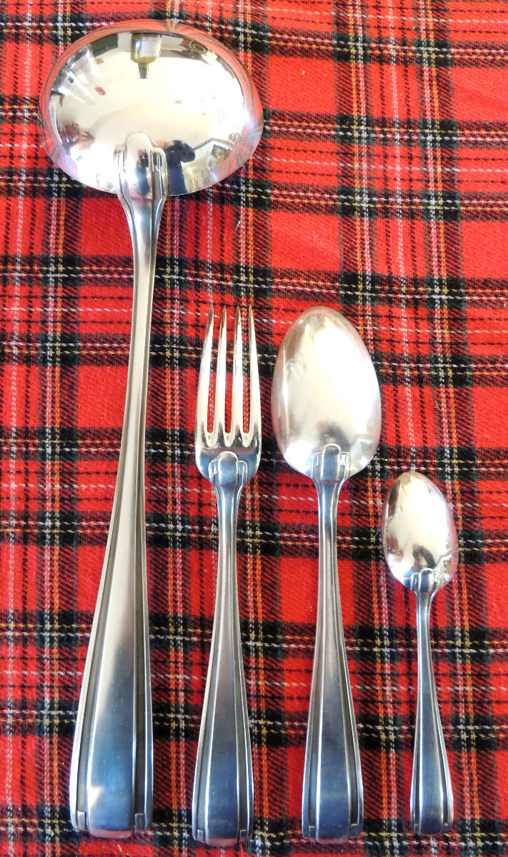 37-piece Silver-plated Menagère, Boulanger Brand, Art Deco, 20th Century-photo-3