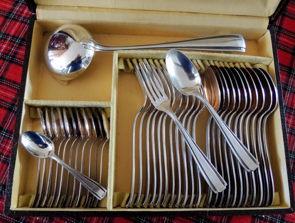 37-piece Silver-plated Menagère, Boulanger Brand, Art Deco, 20th Century