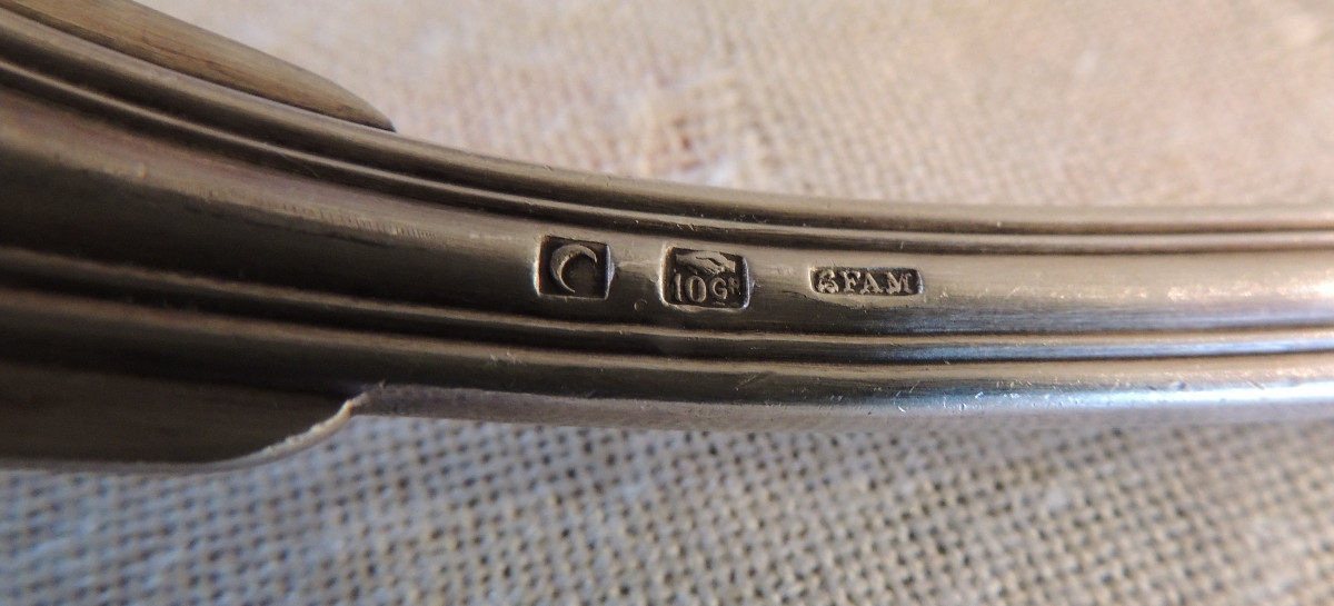 Silver-plated Metal Menagére Marked Sfam , 57 Pieces , Apollonox Knives With Round Tips , Art Déco-photo-5