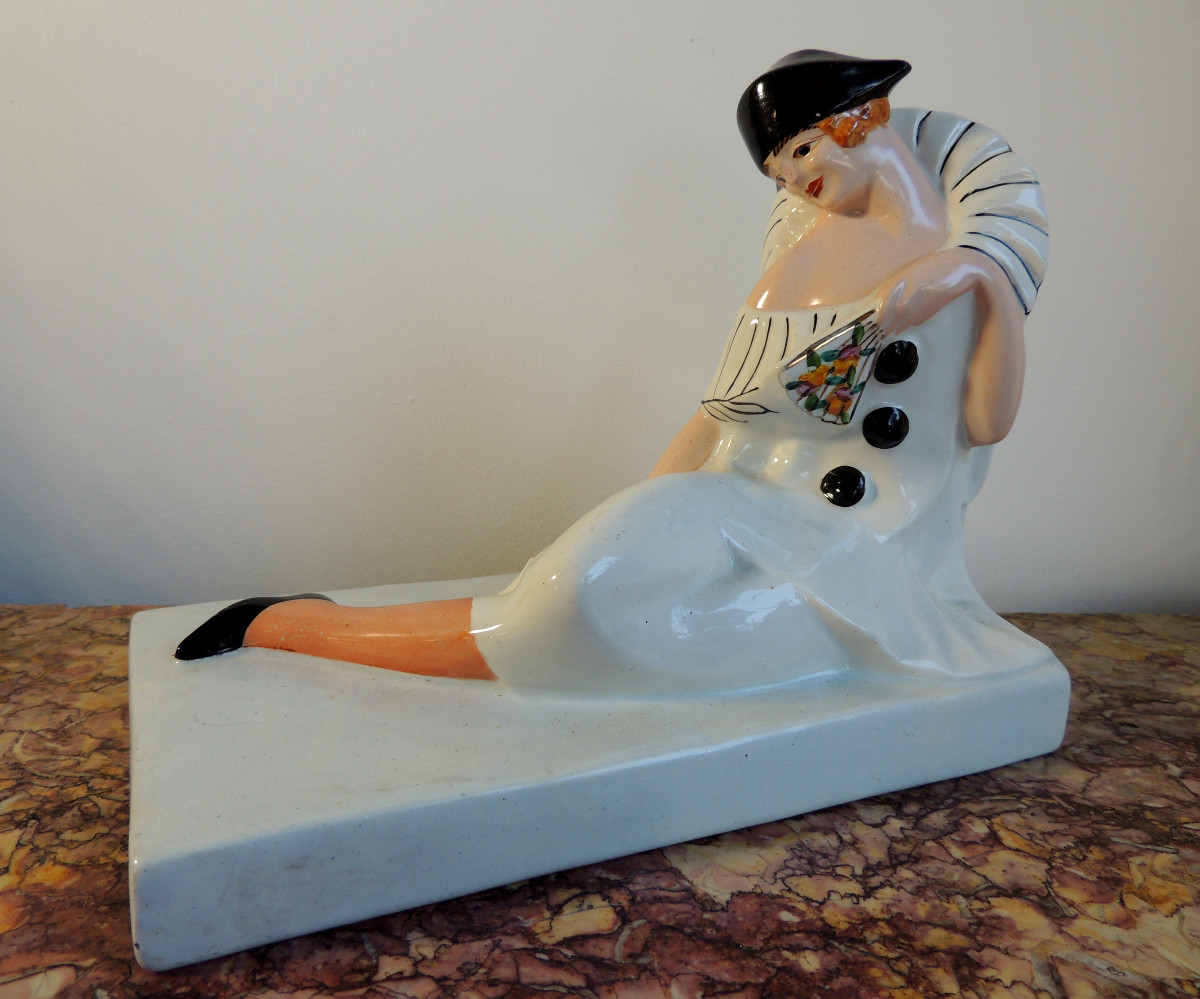 Glazed Ceramic Book Greenhouses Pierrot Et Colombine Le Moulin Des Loups à Orthies , 20th Century-photo-4