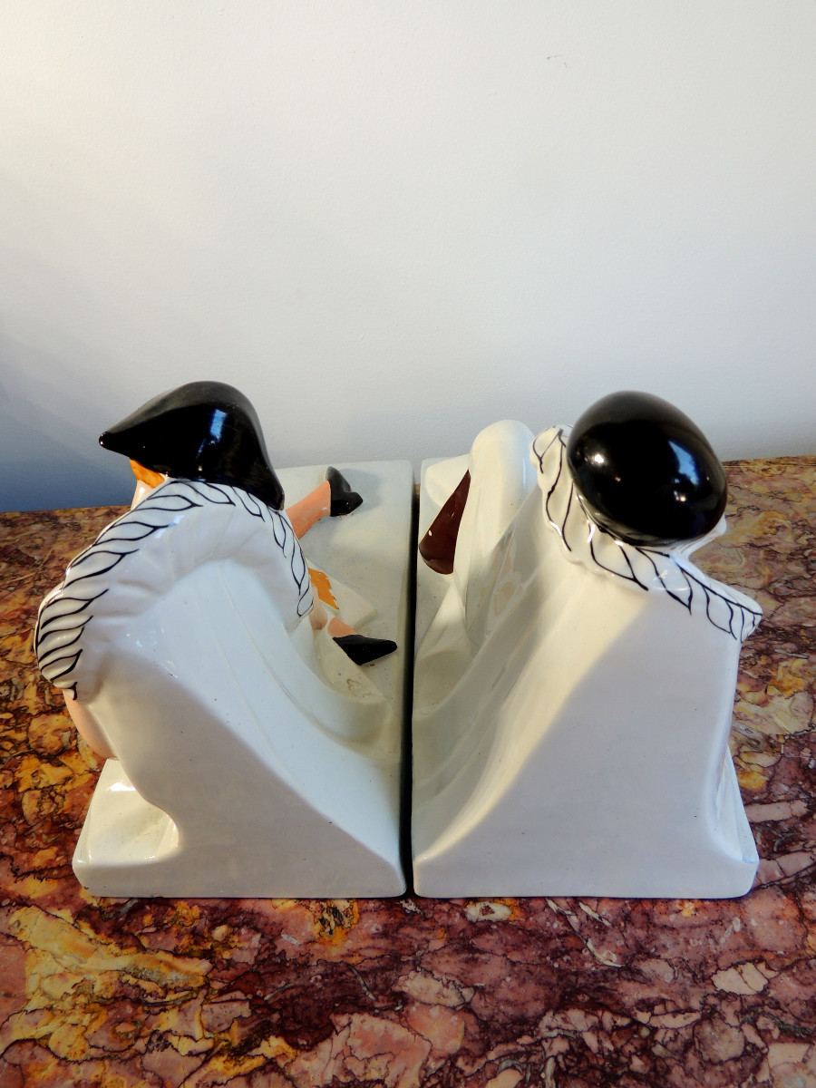 Glazed Ceramic Book Greenhouses Pierrot Et Colombine Le Moulin Des Loups à Orthies , 20th Century-photo-4