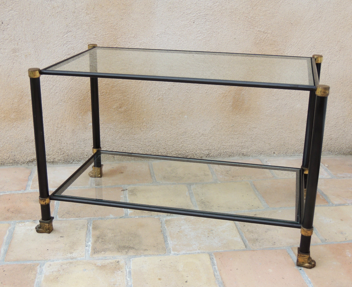 Coffee Table Coffee Table , Maison Baguès , Double Top In Clear Glass, Lion Legs ,20 ème-photo-2