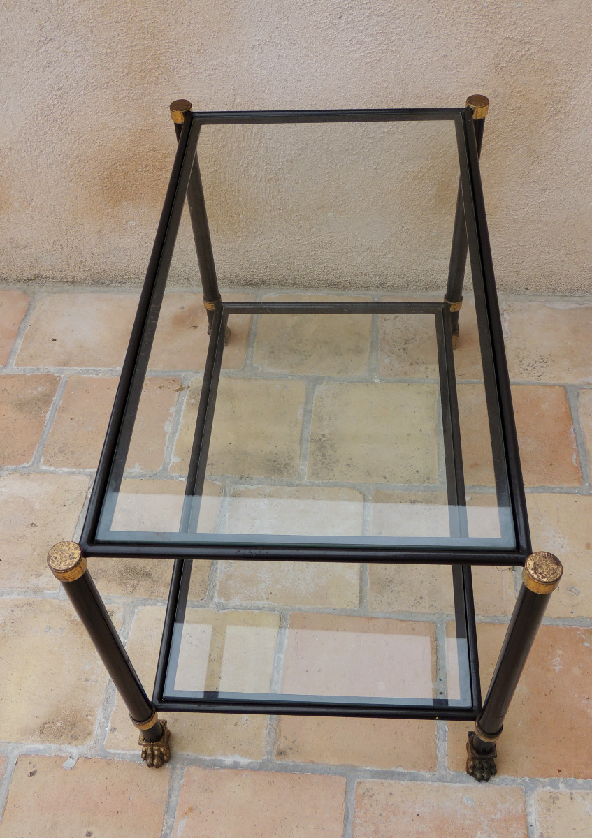 Coffee Table Coffee Table , Maison Baguès , Double Top In Clear Glass, Lion Legs ,20 ème-photo-1