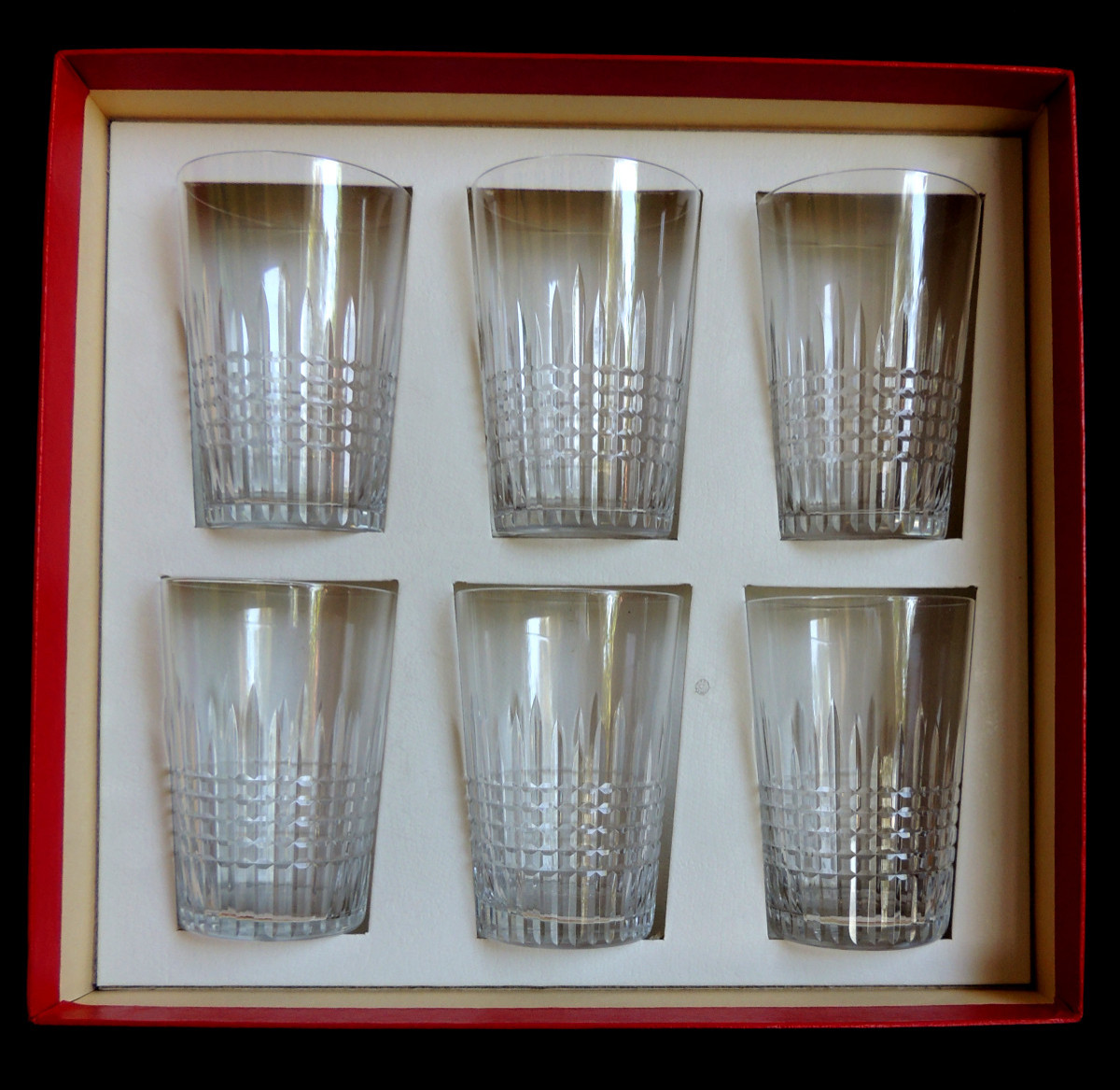  6 Baccarat Crystal Glasses In Their Original Box, Tableware, 20th Century-photo-4