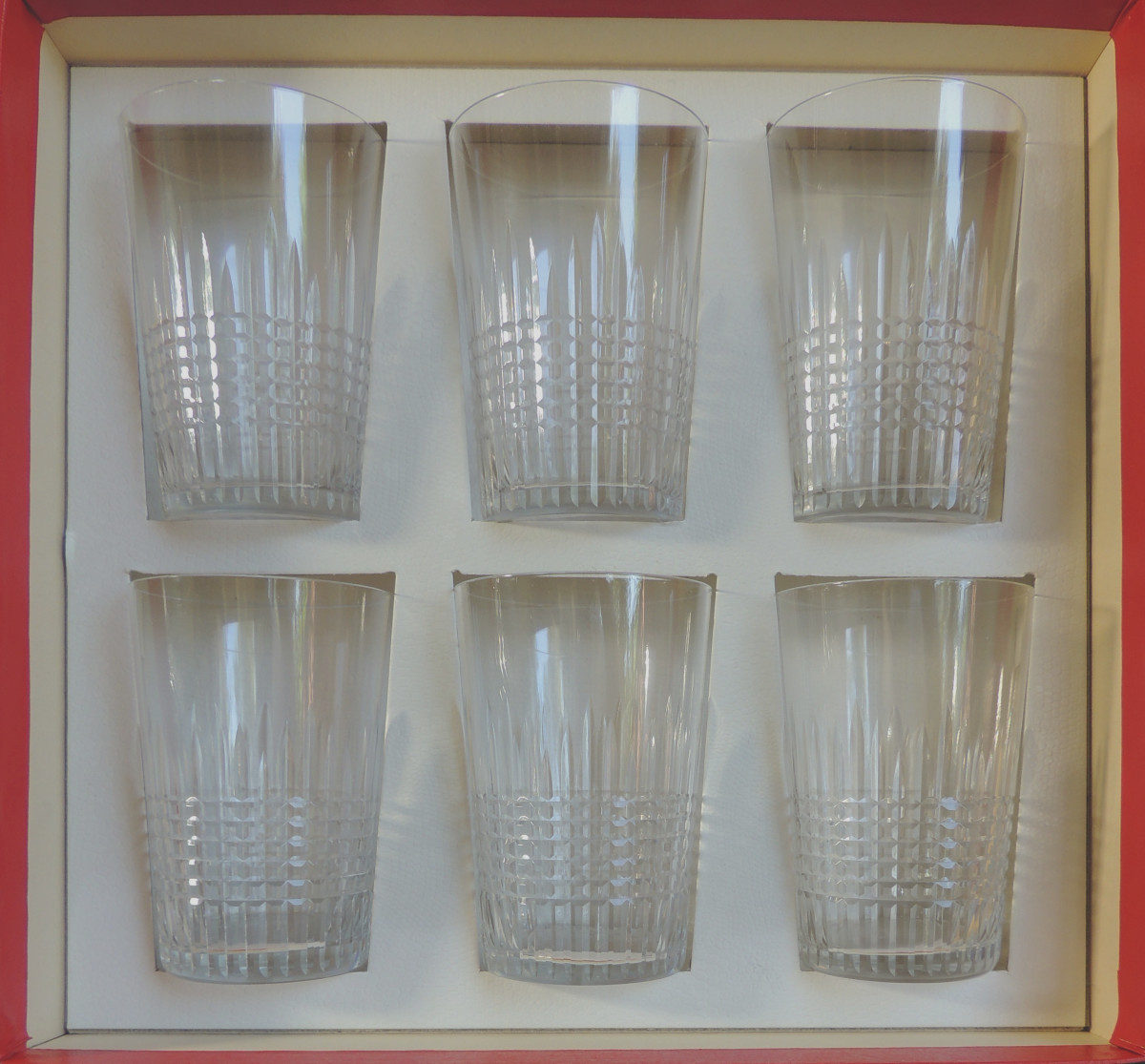 6 Baccarat Crystal Glasses In Their Original Box, Tableware, 20th Century-photo-4