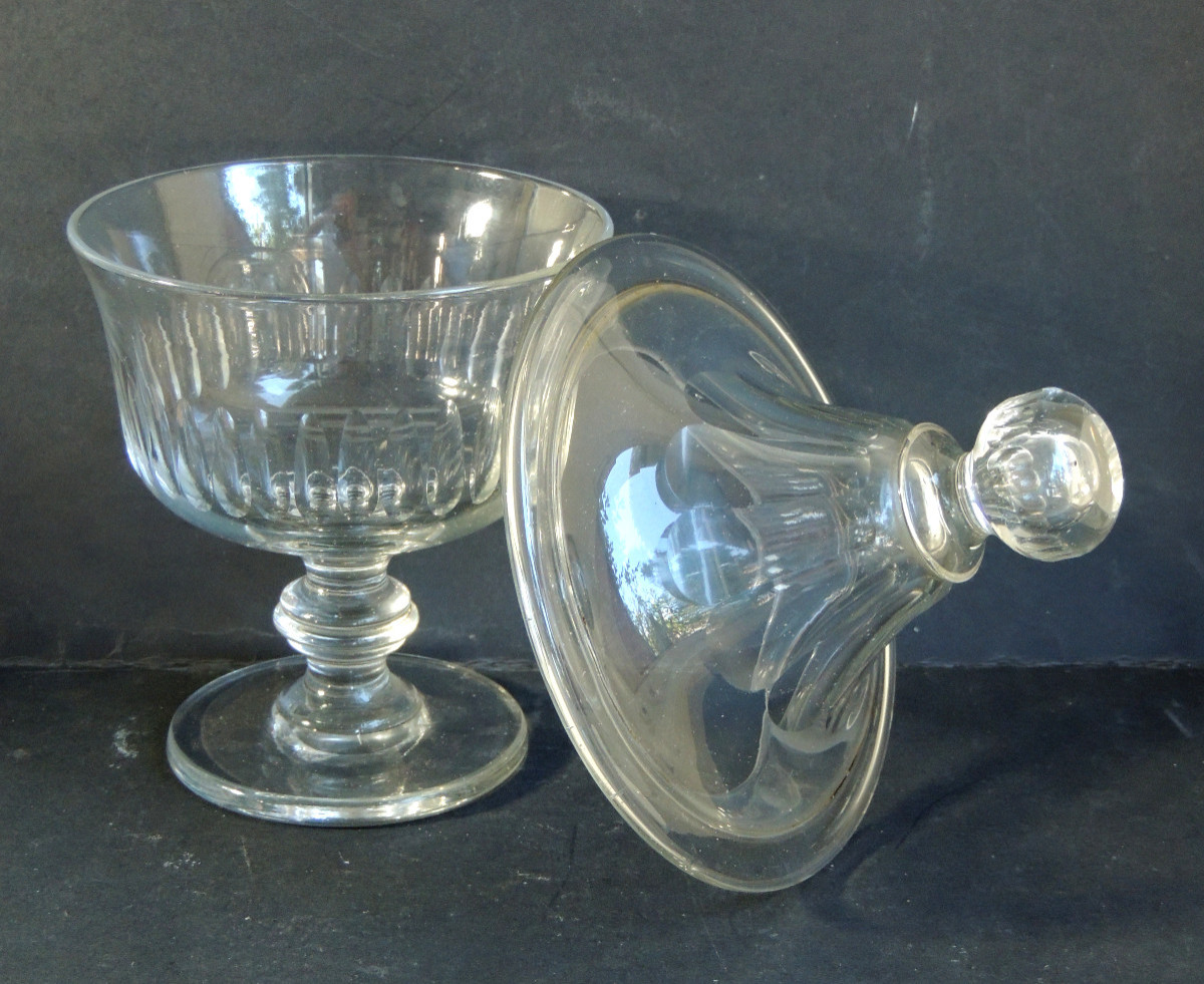 drageoir , bonbonnière en cristal taillé début 20 ème-photo-2