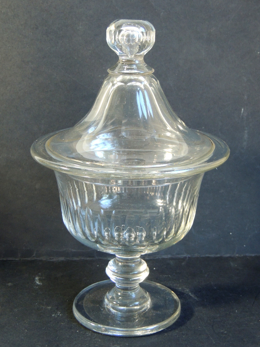 drageoir , bonbonnière en cristal taillé début 20 ème