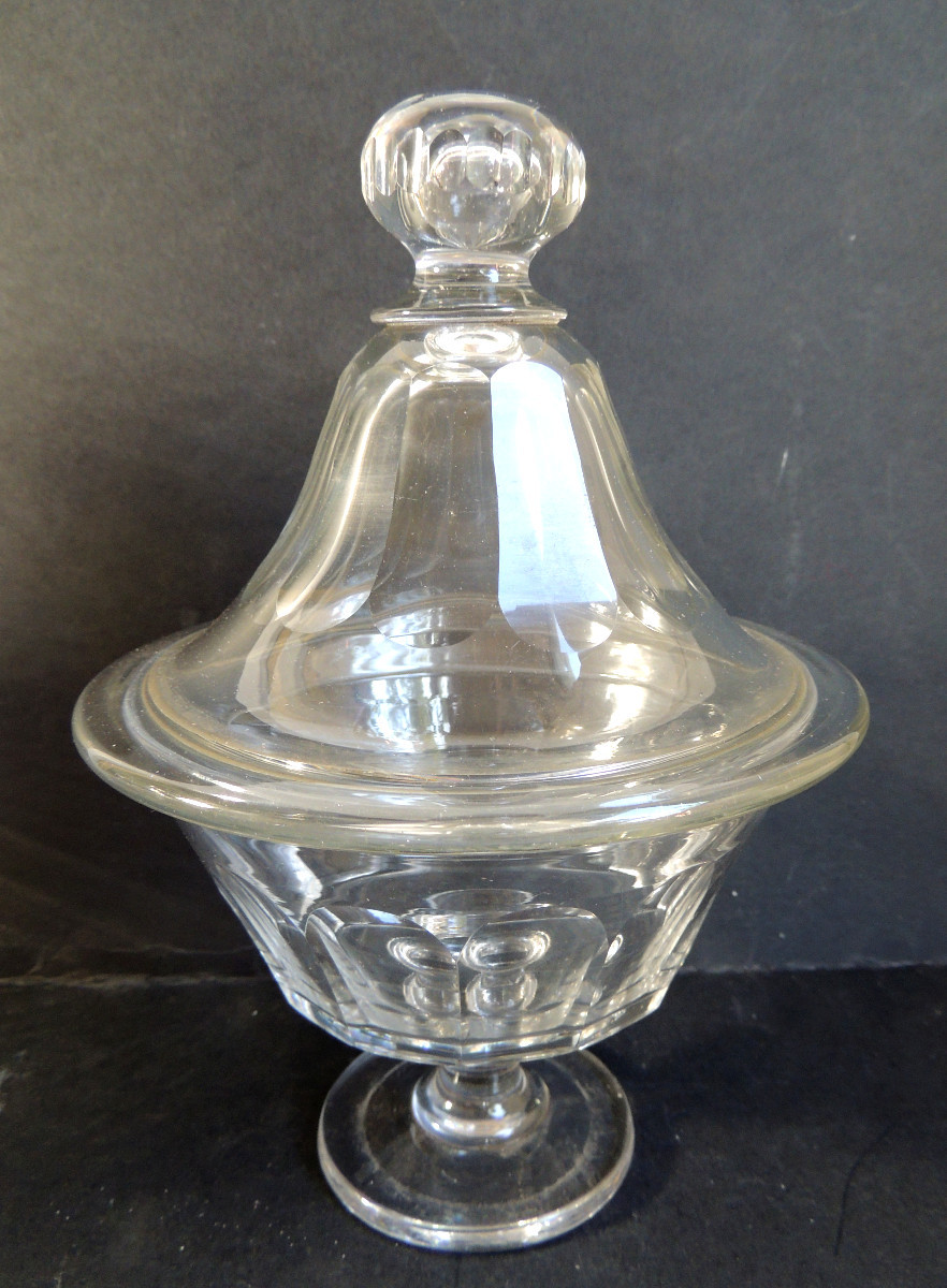 drageoir , bonbonnière en cristal taillé début 20 ème