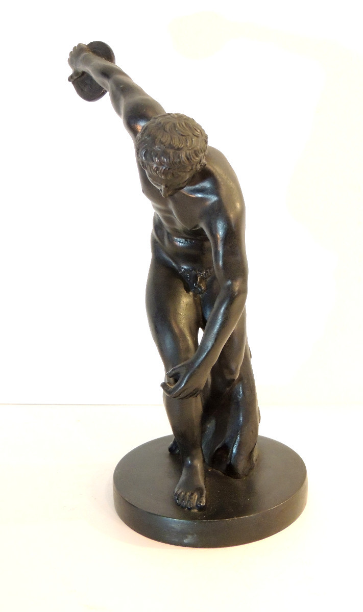 le Discobole sculpture du lanceur de disque , statue en bronze attribuée à Myron , 19 ème-photo-3