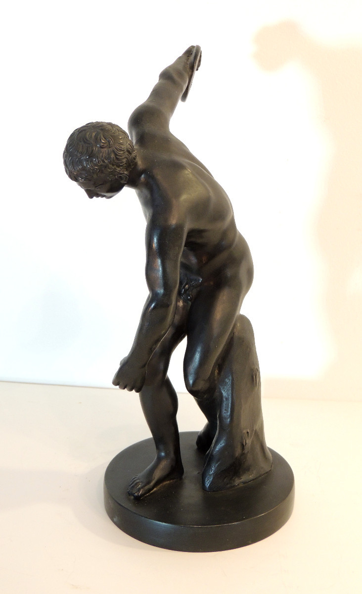 le Discobole sculpture du lanceur de disque , statue en bronze attribuée à Myron , 19 ème-photo-4