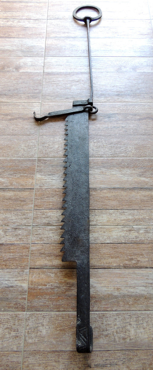 Wrought Iron Mantelpiece Rack, Large, 1 M79 Long, 18th Century-photo-3