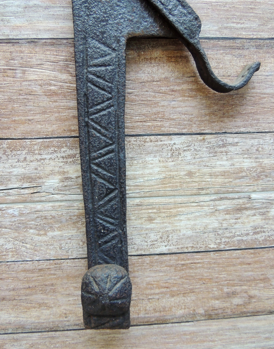 Wrought Iron Mantelpiece Rack, Large, 1 M79 Long, 18th Century-photo-3