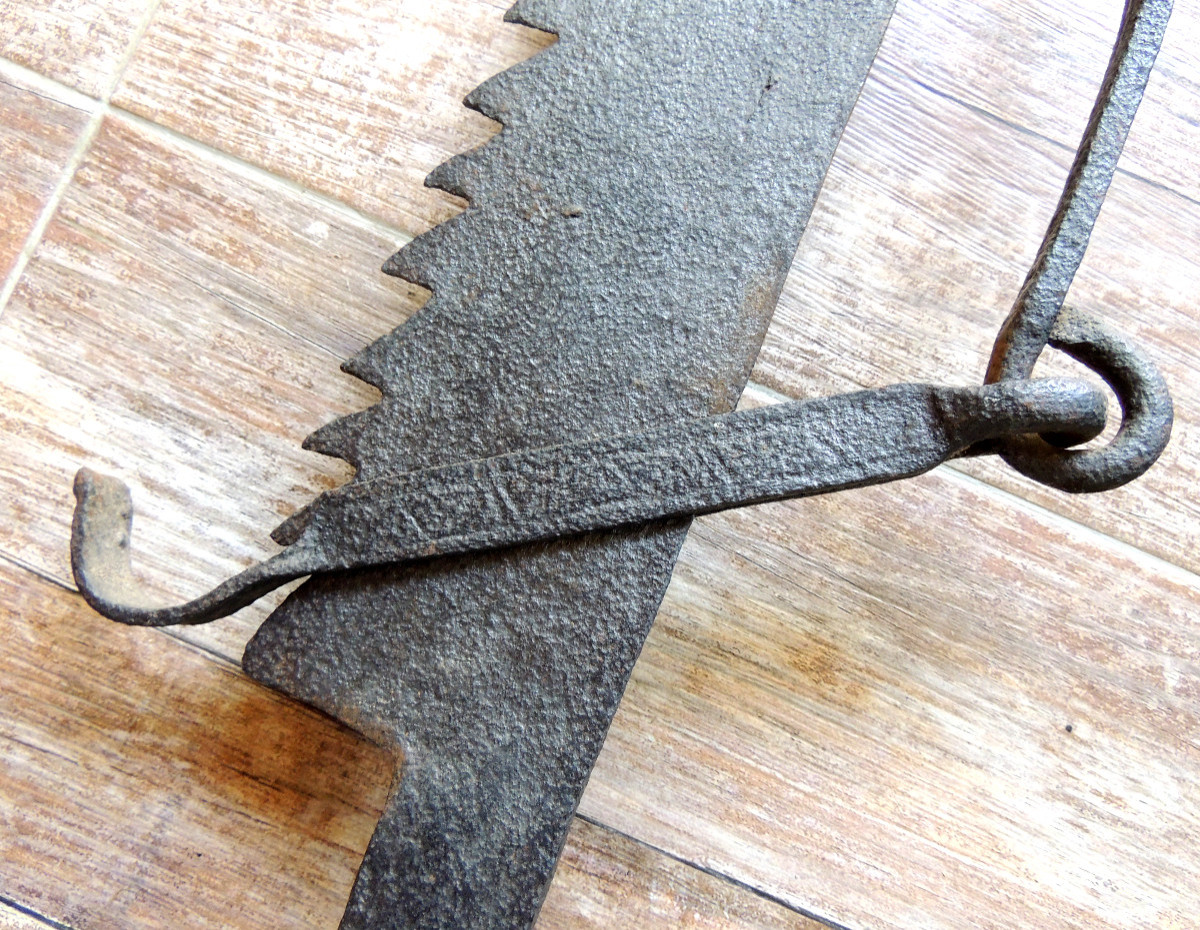 Wrought Iron Mantelpiece Rack, Large, 1 M79 Long, 18th Century-photo-4