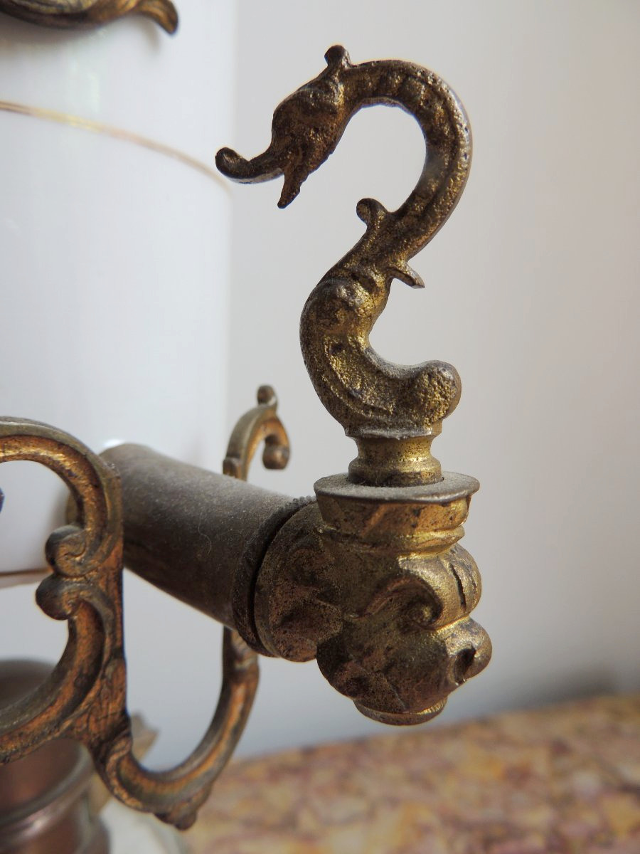 Coffee Siphon, Coffee Pot With Pendulum In Porcelain, Glass And Bronze, Napoleon III, 19th Century-photo-4