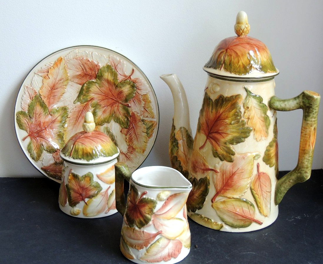 Porcelain Coffee Service, From Lancel In Paris, Shaped Pieces From The 20th Century-photo-2
