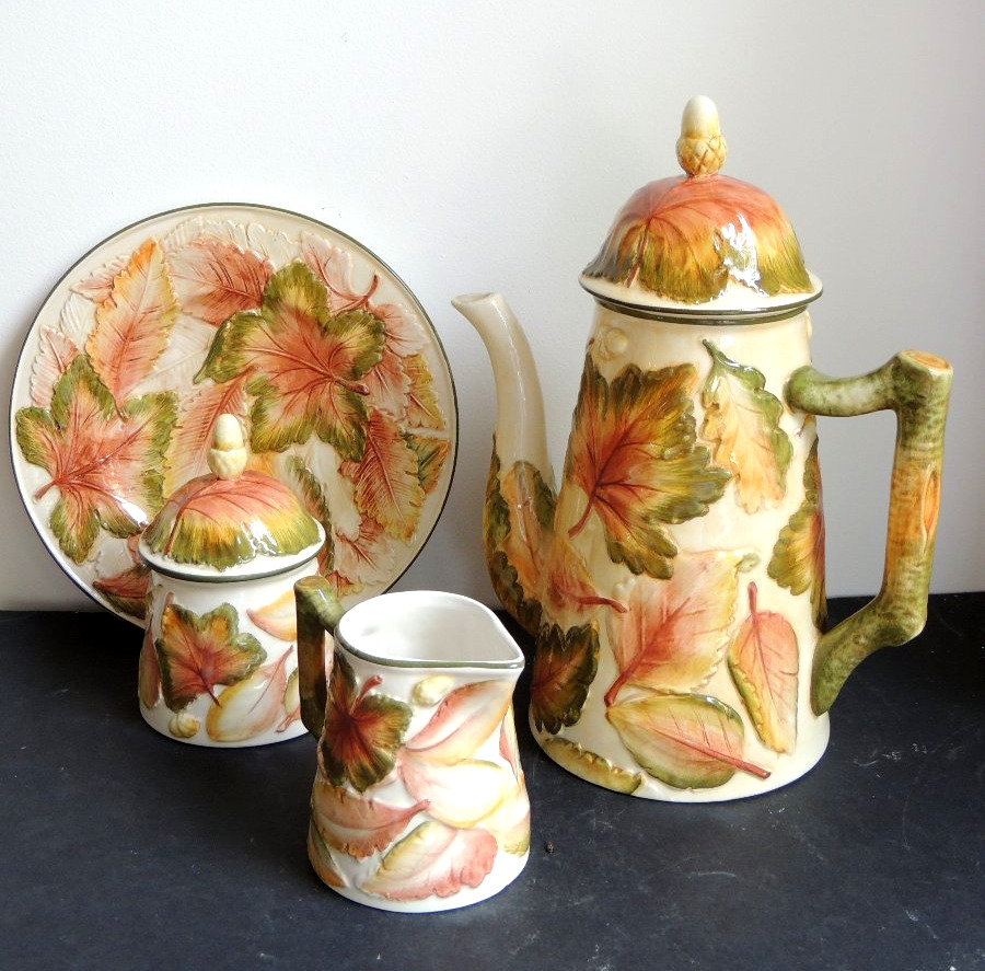 Porcelain Coffee Service, From Lancel In Paris, Shaped Pieces From The 20th Century