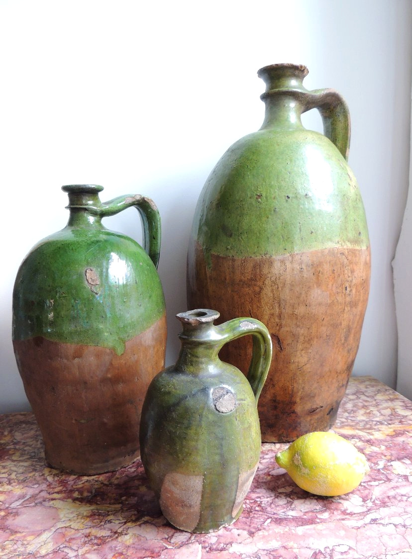 poterie vernissée ,cruche à huile , jarre en terre cuite charentaise chapelle des pots , 18 ème-photo-1