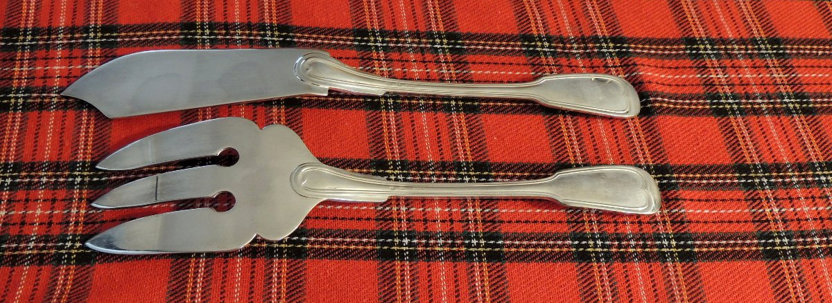 Silver-plated Menagère, Fish Service By Chambly, 26 Pieces, 20th Century-photo-1