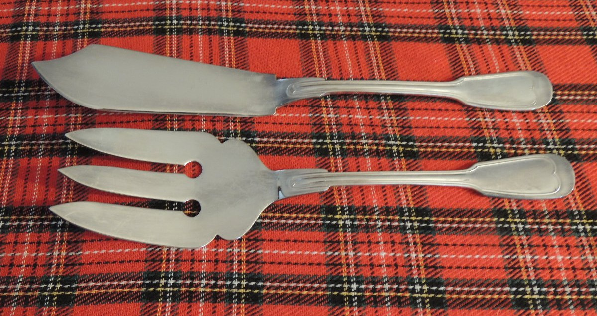 Silver-plated Menagère, Fish Service By Chambly, 26 Pieces, 20th Century-photo-2