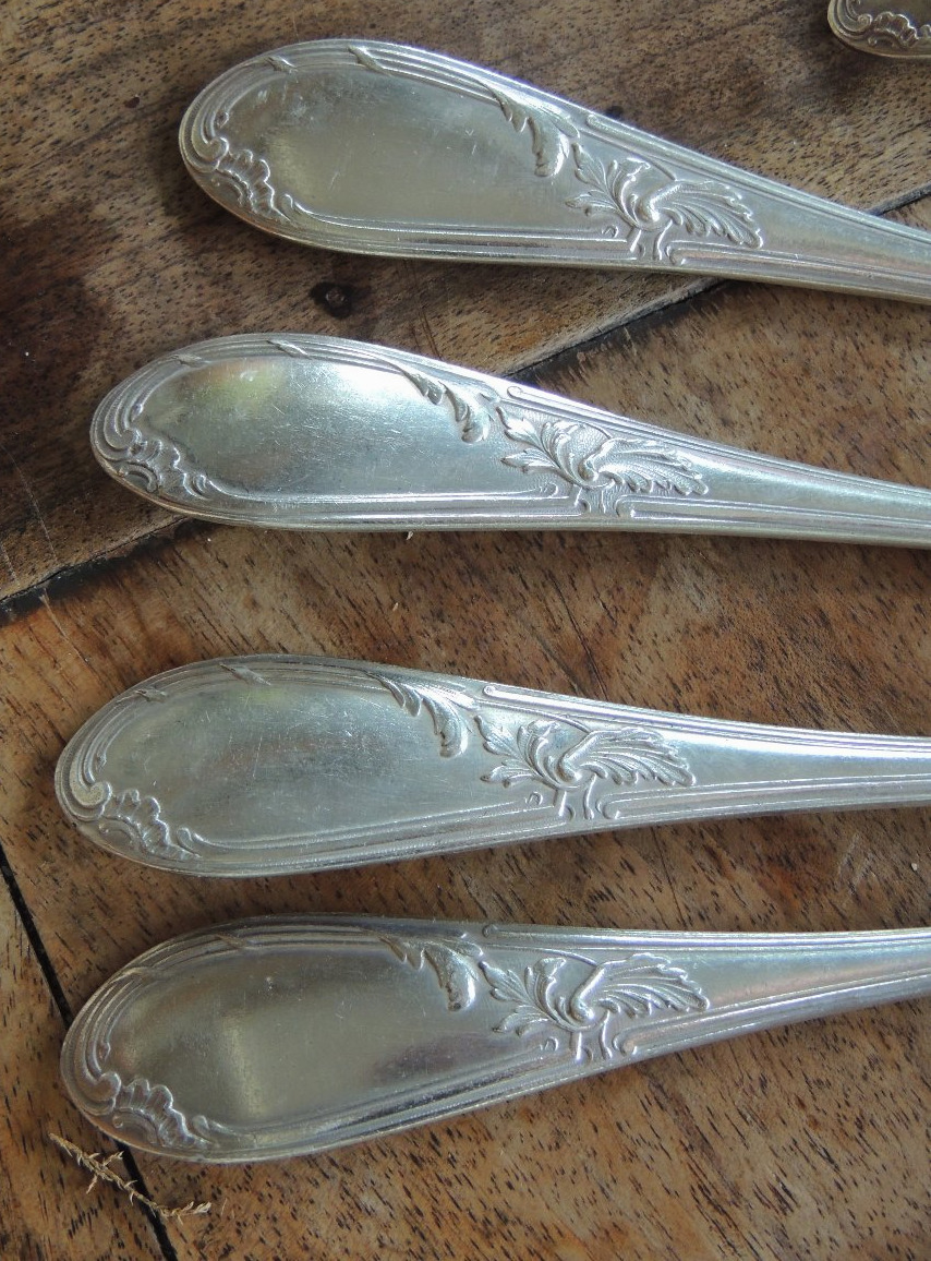 Silver-plated Household Set, Apollo House In Oak Case, 58 Pieces, 20th Century-photo-5