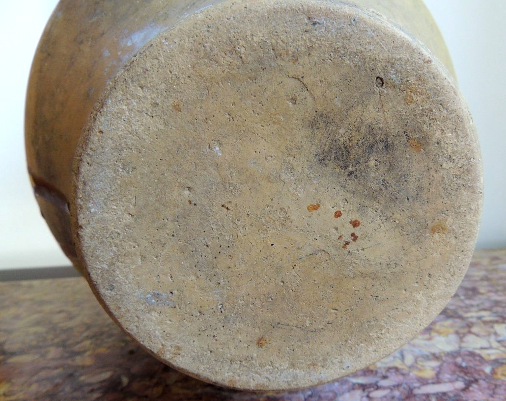 poterie vernissée du sud ouest " Marmande" , pot à graisse ou  à confit , art poulaire , 19 ème-photo-5