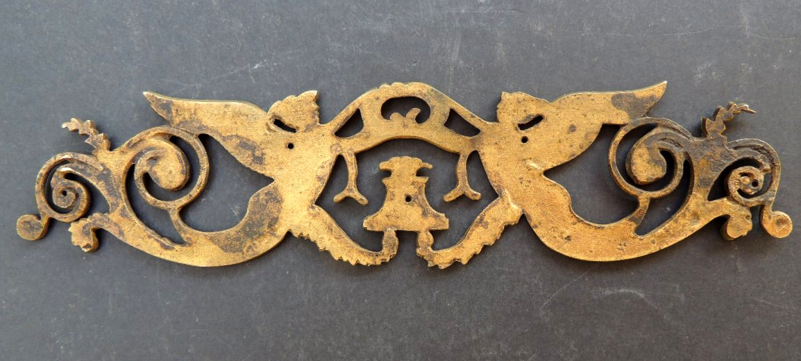 Bronze Ornament For Empire-era Furniture Decoration, Winged Mermaid Figures, 19th Century -photo-3