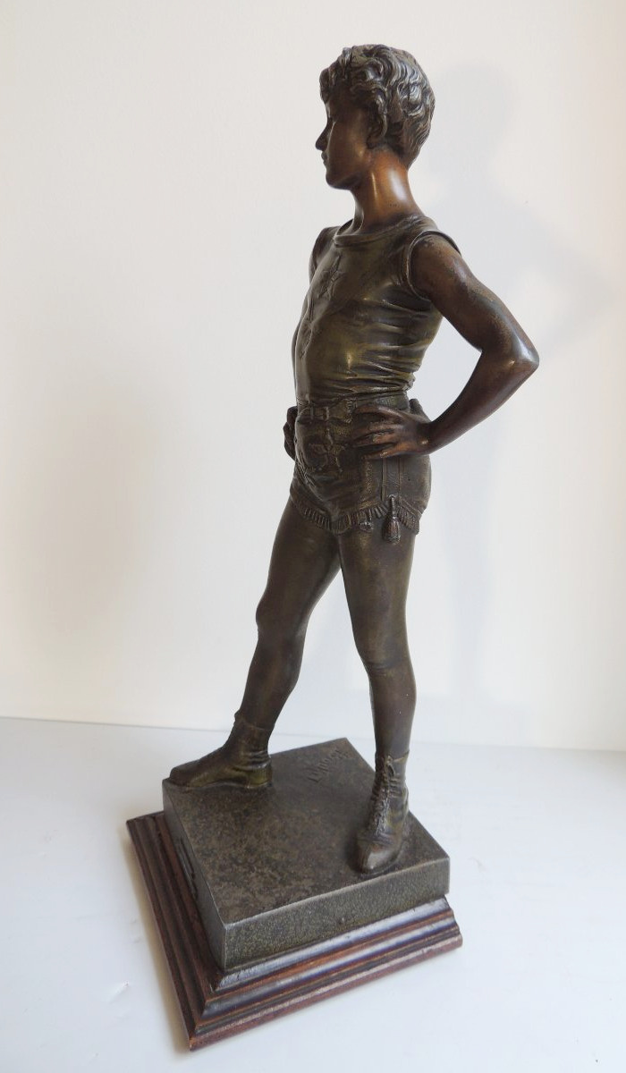 sculpture d'un athlète d'un sportif en régule de E. Bouret , challenge de Marcel Attias ,19 ème-photo-1