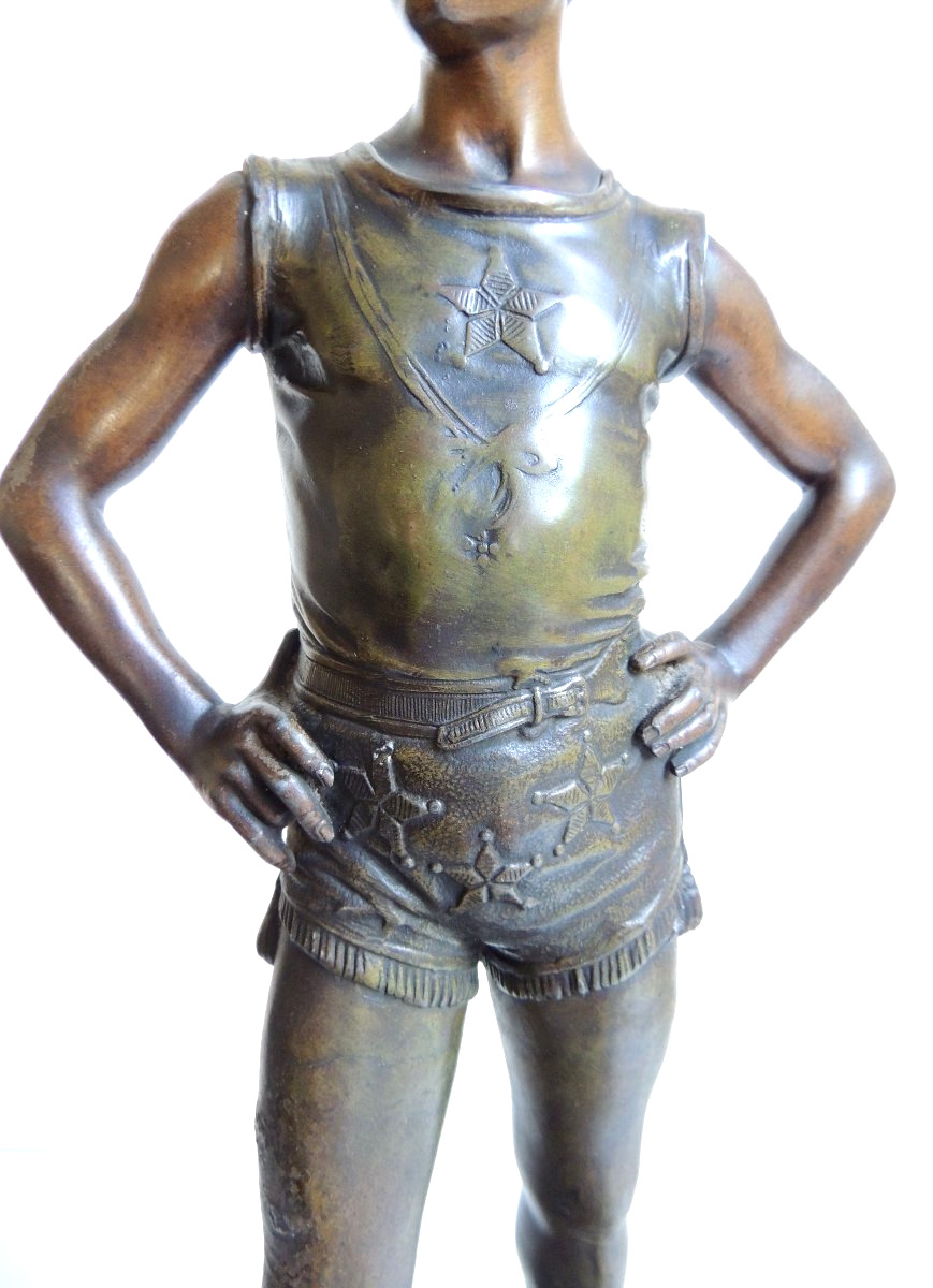sculpture d'un athlète d'un sportif en régule de E. Bouret , challenge de Marcel Attias ,19 ème-photo-2