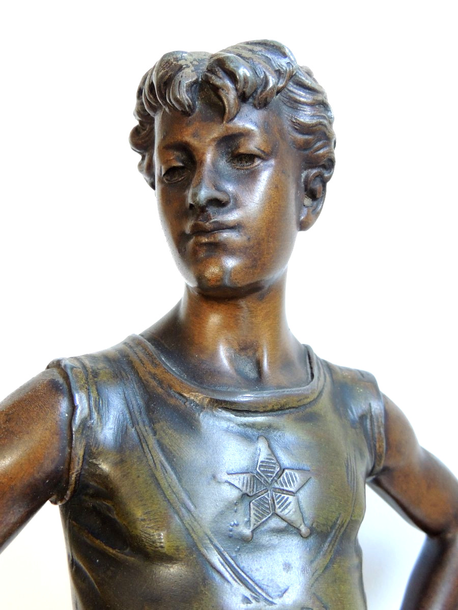 sculpture d'un athlète d'un sportif en régule de E. Bouret , challenge de Marcel Attias ,19 ème-photo-4