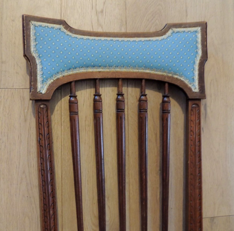 chaise de nourrice en bois de hêtre teinté style Louis XVI ,  fin 19 ème-photo-3