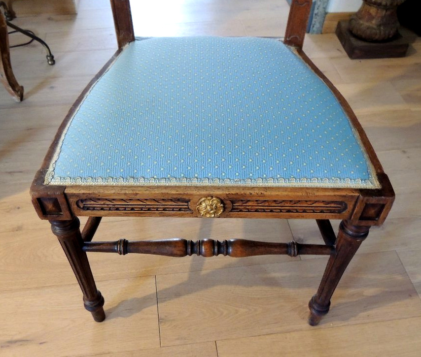 chaise de nourrice en bois de hêtre teinté style Louis XVI ,  fin 19 ème-photo-4