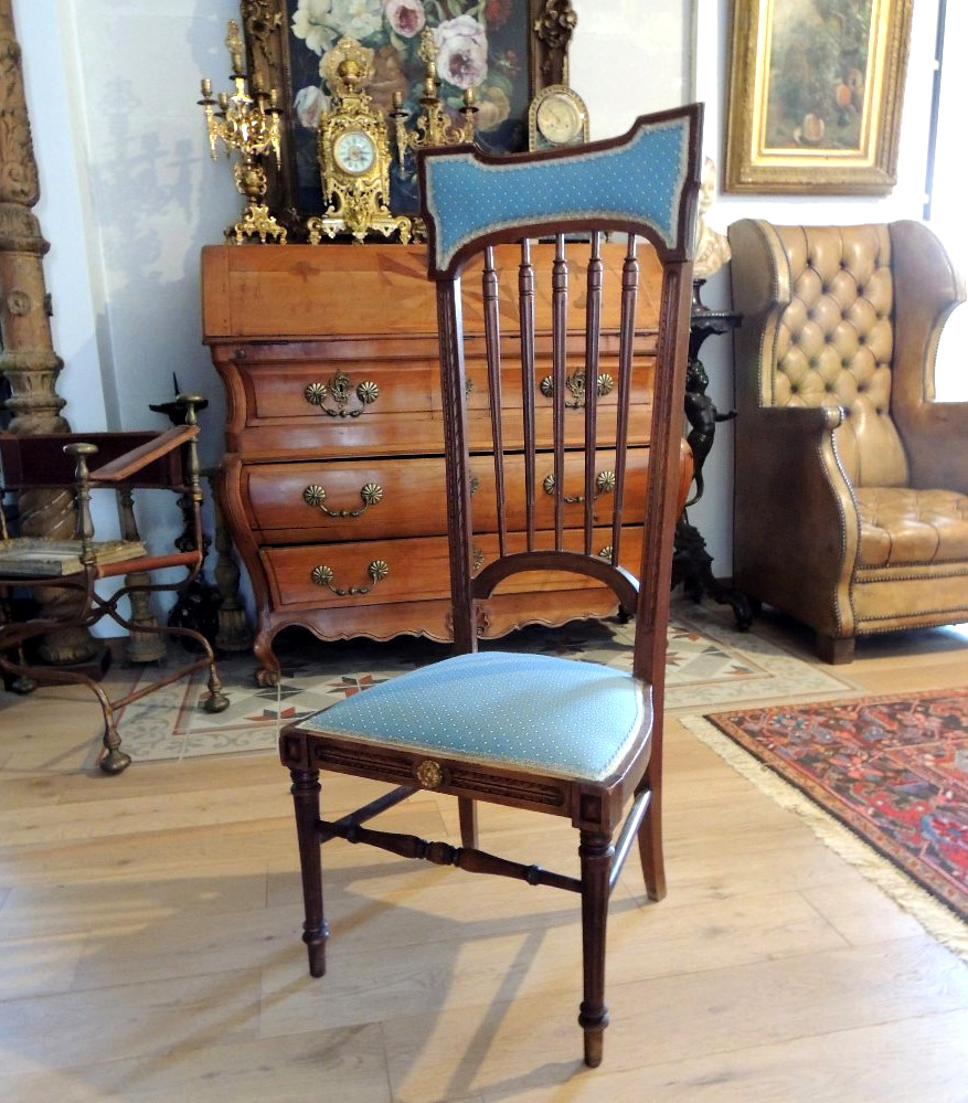 chaise de nourrice en bois de hêtre teinté style Louis XVI ,  fin 19 ème
