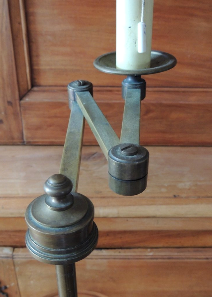 lampadaire en bronze ,  liseuse réglable à trois bras articulés , 20 ème -photo-2