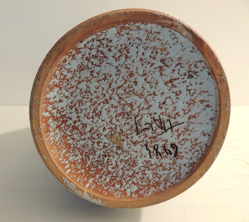Glazed Ceramic Vase, Fratelli Fanciullaci, With Sgraffito-engraved Leaf Design, 20th Century-photo-2