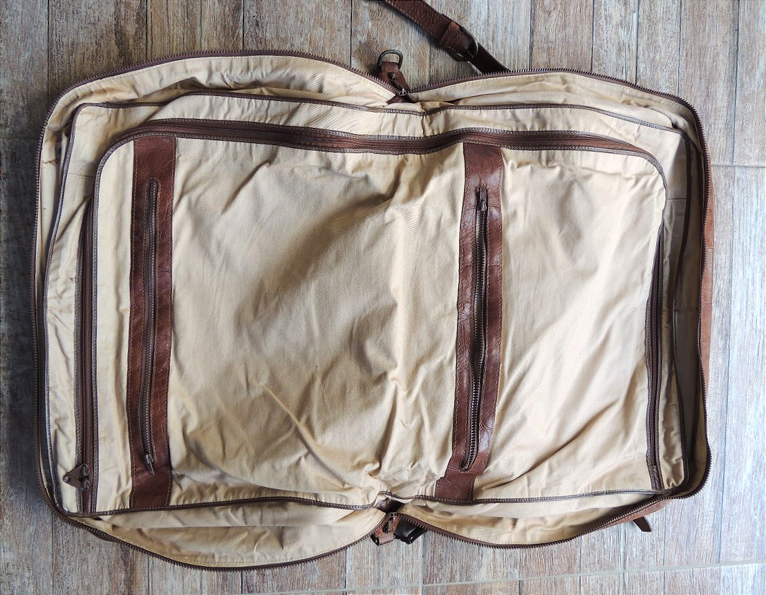 Leather Travel Bag For Suits, Beautifully Organized Interior, 20th Century-photo-2
